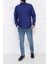 Erkek Slim Fit Dar Yaka Uzun Kol 6 Drop Koyu Parlement Gömlek 1