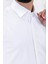 Erkek Slim Fit Uzun Kol Duble Manşet 6 Drop Beyaz Gömlek 1