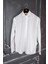 Erkek Slim Fit Uzun Kol 6 Drop Beyaz Gömlek 1