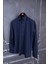 Erkek Slim Fit Uzun Kol 6 Drop Lacivert Gömlek 1