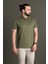 Erkek Haki Basic Polo Yaka T-Shirt 1