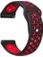 Amazfit Uyumlu Kordon Silikon Nike Delikli Spor Kayış, Siyah-Kırmızı 2