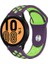 Amazfit Gtr Uyumlu Kordon Silikon Nike Delikli Spor Yumuşak Kayış, Mor-Yeşil 1