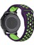 Amazfit Gtr Uyumlu Kordon Silikon Nike Delikli Spor Yumuşak Kayış, Mor-Yeşil 2