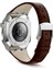 Apple Watch Seri Uyumlu Kordon Çelik Kasa & Deri Stainless Luxury Kayış, Kahverengi-Gümüş 3