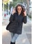 Kışlık Yaka Kürklü Uzun Kadın Şişme Mont BT122SIYAH10 5