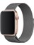 Apple Watch Uyumlu Kordon Klasik Hasır Metal Mıknatıslı Kayış, Koyu Gri 5