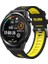 Samsung Galaxy Watch Uyumlu Kordon Silikon Çift Renkli Spor Kayış, Siyah-Sar 1