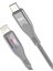 BX04CL Type-C To Lightning 27W Örgülü LED Işıklı 1 Metre Şarj ve Data Kablosu Gri 2