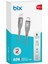 BX04CL Type-C To Lightning 27W Örgülü LED Işıklı 1 Metre Şarj ve Data Kablosu Gri 5