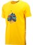 Erkek Bisiklet Yaka Mevsimlik Göğüs Baskılı Standart Fit Sarı T-Shirt 1