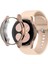 Samsung Galaxy Watch 4 Classic Uyumlu Kasa Koruyucu Silikon Darbe Emici Ekran Koruyucu Gard 02, Rose Gold 3