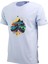 Erkek Bisiklet Yaka Mevsimlik Göğüs Baskılı Standart Fit Mavi T-Shirt 1