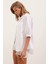 20213 Oversize Kısa Kol Basic Gömlek - Beyaz 2