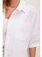 20213 Oversize Kısa Kol Basic Gömlek - Beyaz 3
