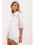 20213 Oversize Kısa Kol Basic Gömlek - Beyaz 4