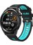 Samsung Galaxy Watch Uyumlu Kordon Silikon Çift Renkli Spor Yumuşak Kayış, Siyah-Mavi 1