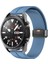 Samsung Galaxy Watch Uyumlu Kordon Silikon Magnetik Mıknatıslı Tokalı Spor Kayış, Mavi 2