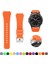 Samsung Galaxy Watch Uyumlu Kordon Silikon Spor Çizgili Esnek Kayış, Turuncu 4