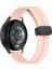 Samsung Galaxy Watch Uyumlu Kordon Silikon Magnetik Mıknatıslı Tokalı Spor Kayış, Pembe 3