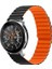 Samsung Galaxy Watch Uyumlu Kordon Suni Deri Bakla Tasarımlı Kayış, Siyah-Tur 3