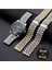 Samsung Galaxy Watch Uyumlu Kordon Paslanmaz Metal Klipsli Rolex Kayış, Gümüş-Gol 4