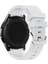 Samsung Galaxy Watch 3 41 mm Uyumlu Uyumlu Kordon Silikon Spor Çizgili Esnek Kayış, Beyaz 3