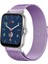 Samsung Galaxy Watch Uyumlu Kordon Hasır Metal Örgü Mıknatıslı Kayış, Lila 1