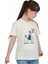 Kız Çocuk Kısa Kollu T-Shirt Bisiklet Yaka Bisiklet Kalp Hijab Baskılı Fırfırlı 2