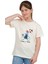 Kız Çocuk Kısa Kollu T-Shirt Bisiklet Yaka Bisiklet Kalp Hijab Baskılı Fırfırlı 4