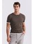 Haki Slim Fit Bisiklet Yaka Triko T-Shirt 1