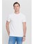 AC&Co / Altınyıldız Classics Erkek Beyaz Slim Fit Dar Kesim Modal Bisiklet Yaka Yumuşak Tuşeli Esnek Basic Tişört 3