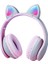 Kedi Kulak Bluetooth Subwoofer 7.1 Çevresel Ses Kulaklıkları(Pembe+Gri) (Yurt Dışından) 1