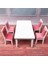 Adet 1/12 Dollhouse Dollhouse Kırmızı Için Yemek Masası Sandalye Ahşap Set (Yurt Dışından) 3