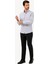 Erkek Mavi Uzun Kol Yaka Düğmeli Slim Fit Gömlek 2