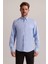 Erkek Mavi Slim Fit Uzun Kol Desenli Gömlek 1