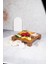 2 Li Tityos Küp Ayaklı 30X30 cm ve Piramit 29X29 cm Ahşap Kare Pasta Sunum Servis Tabağı Seti 4