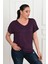 Kadın V Yaka Büyük Beden T-Shirt 1486-23 1