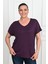 Kadın V Yaka Büyük Beden T-Shirt 1486-23 3