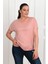 Kadın V Yaka Büyük Beden T-Shirt 1486-23 5