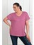 Kadın V Yaka Büyük Beden T-Shirt 1486-23 3