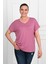 Kadın V Yaka Büyük Beden T-Shirt 1486-23 5
