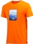 Erkek Bisiklet Yaka Yazlık Göğüs Baskılı Standart Fit Turuncu T-Shirt 1