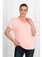 Kadın V Yaka Büyük Beden T-Shirt 1486-23 1