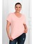Kadın V Yaka Büyük Beden T-Shirt 1486-23 3