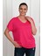 Kadın V Yaka Büyük Beden T-Shirt 1486-23 4