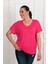 Kadın V Yaka Büyük Beden T-Shirt 1486-23 5