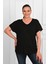 Kadın V Yaka Büyük Beden T-Shirt 1486-23 3