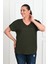 Kadın V Yaka Büyük Beden T-Shirt 1486-23 5