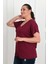 Kadın V Yaka Büyük Beden T-Shirt 1486-23 4